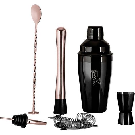 Berlinger Haus Conjunto de accesorios para bar negro mate oro rosa