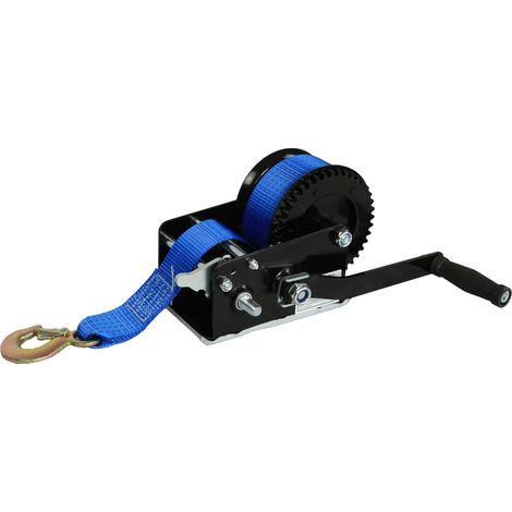 Handseilwinde - 1500kg - mit Gurt - 8 m - blau