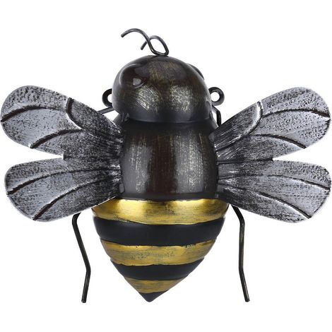 Tooarts Bienenornamente, Wanddekoration aus Eisen, Tiere, Mini-Tiergarten, Mikrolandschaft, Fotografie-Typ 1, Schwarz