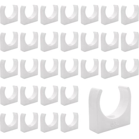 30 Clips De Tuyau,Support En U,Diamètre 32mm,Pour Plomberie,Eau,PVC (1/5)
