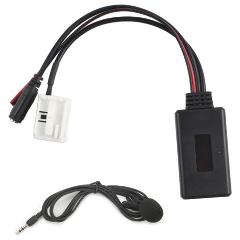 QORVA-Adaptateur de micro mains libres pour autoradio RD4, Bluetooth, musique, AUX, appel téléphonique, 12 broches, adapté pour Peugeot