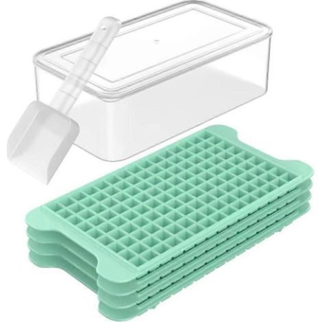 1set diy lait thé frozening moule à glaçons facile à demold PP petit crushed glaçons avec glaçons shovel et cover moule (1/5)