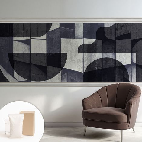 Papier peint intissé décoratif pour salon chambre et cuisine Facile à poser avec colle Symétrie géométrique 250x104 cm (1/5)
