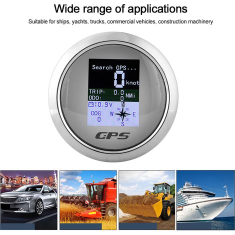 Geeignet für Schiffe, Yachten, Lkw, Nutzfahrzeuge und Baumaschinen. 85 mm dicker, weißer, digitaler GPS-Tachometer/Tachometeranzeiger aus Edelstahl 316. (1/5)