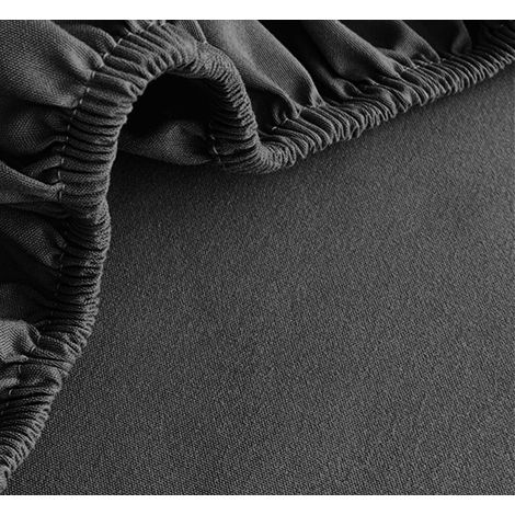 Drap-housse en jersey 180x200+25 gris foncé avec bande élastique (1/4)