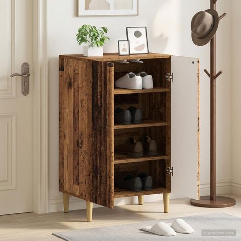 vidaXL Shoe Cabinet ARNHEM 59.5 x 39.5 x 90 cm Engineered Wood (1/5)