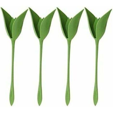 12 ronds de serviette créatifs en plastique en forme de fleur, au design vert, pour la décoration de table, les fêtes de famille et comme ronds de serviette. (1/4)