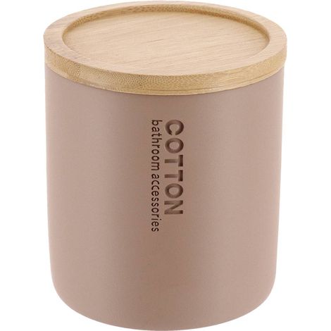 Scatola in poliresina con coperchio in bambù - cappuccino/bambù - Tendance