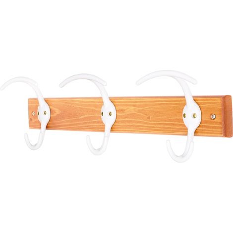 Portabito multiplo in legno e metallo ciliegio e bianco