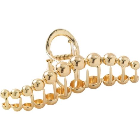 Haarspange mit goldenen Kugeln, XL 11 cm, robuste Haarverzierung