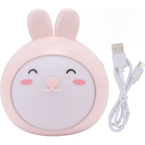 Lampe Enfant Lapin Mignon, Lumière de Chevet Rose, 3 Modes, Variateur Sans Palier, Rechargeable USB, Idéale Chambre et Bureau (1/5)