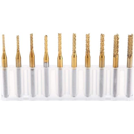10pcs Fraise en Bout 1.5mm-3.175mm Fraise Carbure de Tungstène de Titane Forage Fraise Coupe Outils (1/5)