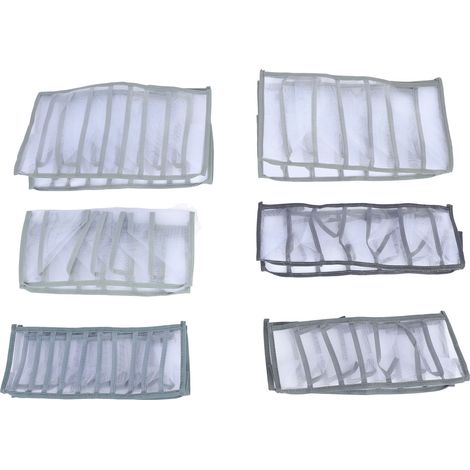 Organisateur de vêtements pliés, boîte de rangement compartimentée pour placard, sac de séparation pour sous-vêtements et pantalons, gris (1/5)