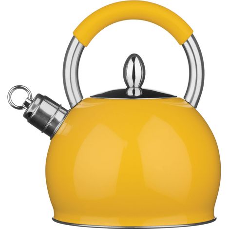 Premier Housewares Yellow Whistling Kettle - 2.4 Ltr