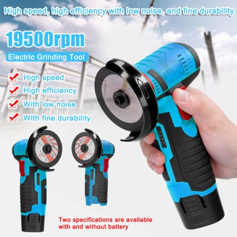 Mini meuleuse sans fil 76mm – 2 batteries 12V 1300mAh – Vitesse 19500 tr/min – Pour découpe carrelage, bois, métal (1/5)