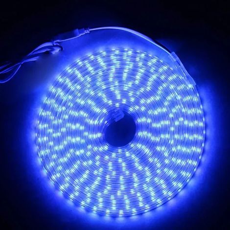 (Bleu, 5 mètres) Bande lumineuse LED AC 220V, bande lumineuse LED flexible, étanche. (1/5)