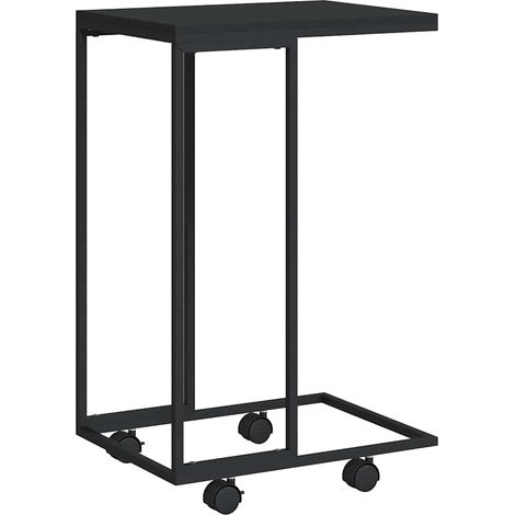 Maison Exclusive - Beistelltisch mit Rollen Schwarz 40x30x63,5 cm