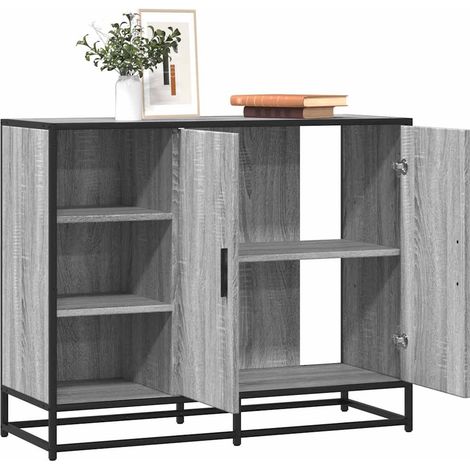 Sideboard Grau Sonoma 92x35x76 cm Holzwerkstoff