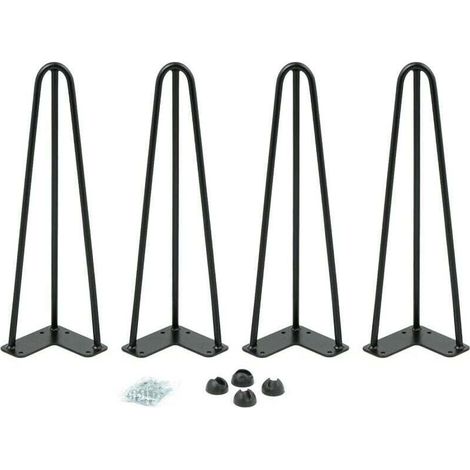 Lot de 4 pieds épingle 40,5 cm pour table design industriel (1/4)