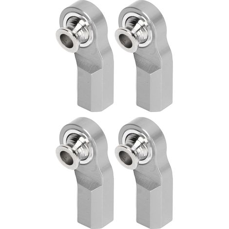 4 embouts de biellette de direction M3 en alliage d'aluminium et acier pour voiture RC Axial SCX10 1/10 (couleur argent) (1/5)