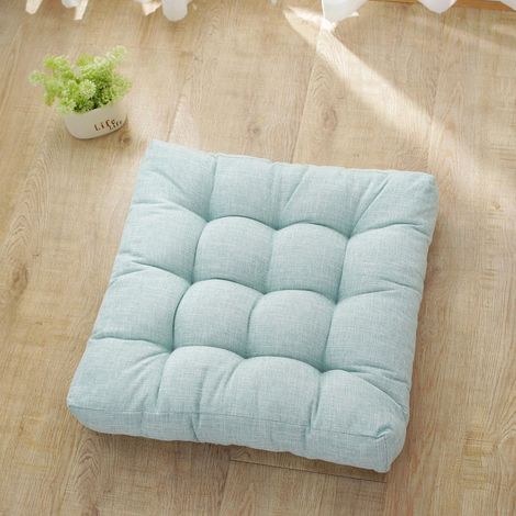Couleur Unie Coussin pour Chaise de Salle à Manger, Coton Lin Coussin de Chaise Galette de Chaise Doux Coussin de Chaise de Jardin Chic Coussins de Chaises Epais (53x53cm,Bleu Clair) (1/4)