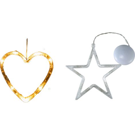 Guirlande Lumineuse Décorative - Suspension Fenêtre avec Ventouse - LED Blanc Chaud - Fonctionne sur Piles - 2 Pièces (1/5)
