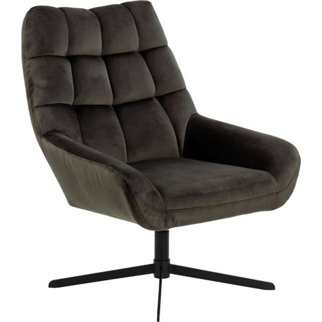 Sillón Norsica 372, Marrón oscuro, 88x73x82cm, Tapiz, Patas: Metal, 0