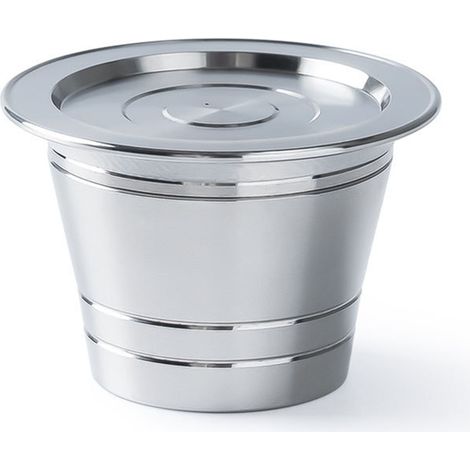 Capsule à café rechargeable, dosette réutilisable en acier inoxydable, facile à nettoyer, accessoire pour machine à café. (1/4)
