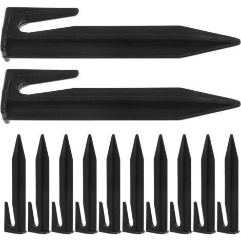 Piquets de Sol en Plastique Noir 100 Pcs pour Tente et Auvent, Pointes Robustes et Résistantes aux Intempéries, Fixation pour Camping, Jardin et Activités Extérieures (1/4)