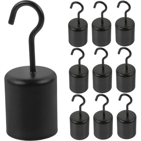 10 pièces Crochet Suspendu Vintage Métal Noir pour Suspension Luminaire Lot de Résistant pour Eclairage Intérieur et Extérieur Accessoire Rétro pour Corde de Suspension