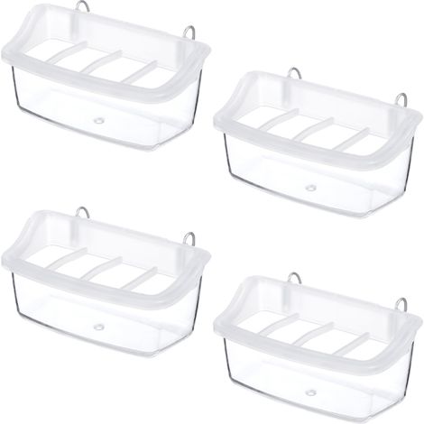 Support de mangeoire pour oiseaux transparent facile à installer, compatible avec différents types de cages et facile à suspendre. (1/5)
