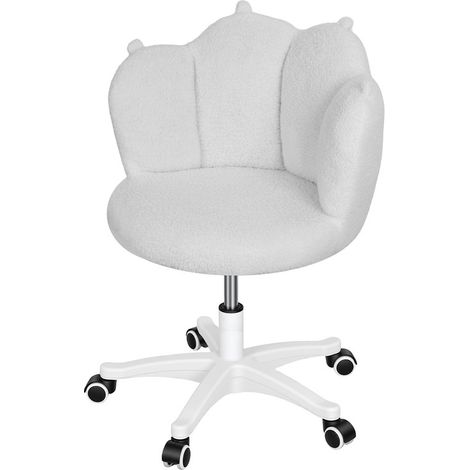 FIANAO - Chaise de bureau - Chaise de coiffeuse - Design ergonomique - Rotation à 360°, hauteur réglable - Charge maximale : 110 kg - Gris clair (1/5)