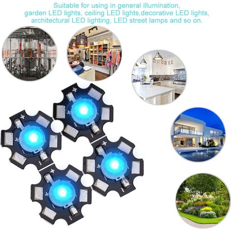 LED haute puissance 3W, diodes émettrices bleues pour luminaires DIY (1/5)
