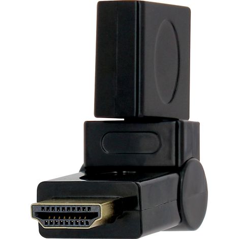 Adaptateur HDMI Articulé 360° Mâle / Femelle Gold - Câble TV Compatible 4K & 3D (1/5)