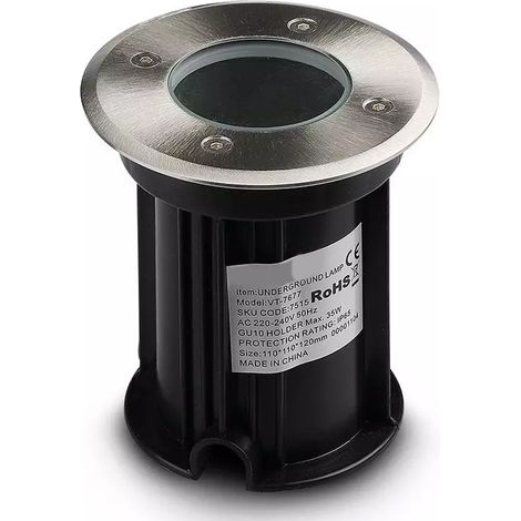 Faretto Rotondo Per Lampada GU10 Calpestabile Segnapasso Incasso da Pavimento IP65 Carrabile Acciaio SKU-7515 (1/3)
