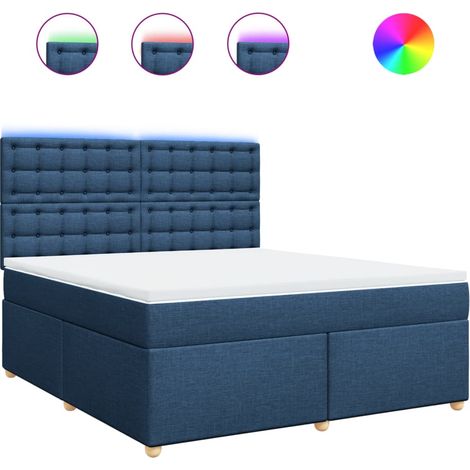 Maison Exclusive - Cama box spring con colchón tela azul 180x200 (1/5)
