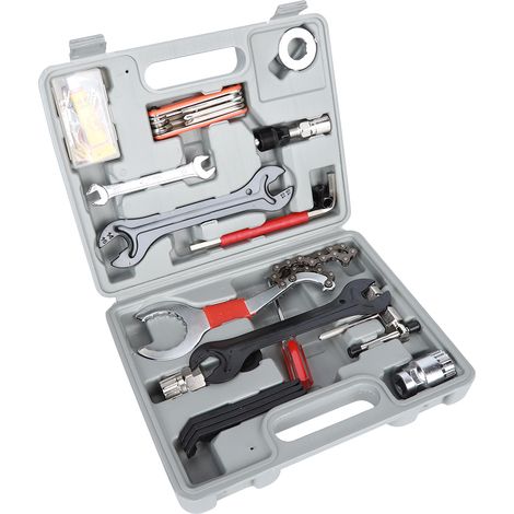 Kit de réparation vélo 23 pièces en acier inoxydable avec outils multifonctions pour crevaison et entretien de VTT et vélo de route