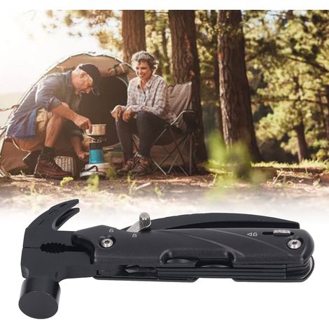 Marteau de camping en corne de bélier, acier à haute teneur en carbone, brise-vitre domestique et automobile, outil combiné marteau multifonctionnel. (1/5)