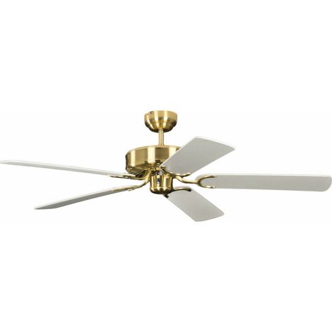 Ventilateur de plafond Potkuri Laiton satiné / Blanc (1/3)