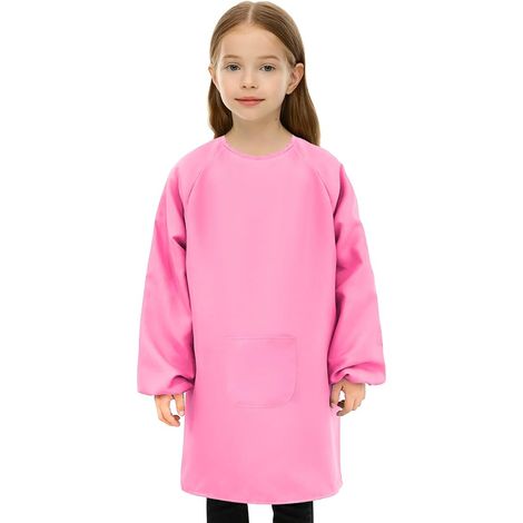 Tablier pour enfants, adapté aux enfants âgés de 8 à 12 ans tablier de peinture, adapté à l'école et à diverses activités manches longues unisexe peut être utilisé pour colorier, cuisiner, etc. (1/5)