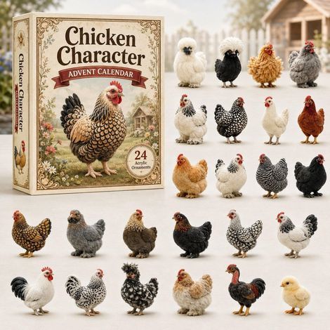 Hühner-Adventskalender-Kollektion 2026 – 2D-Überraschungsbox