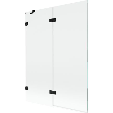 Mexen Lunar paravent de baignoire à double battant gauche 130 x 150 cm, transparent, noir - 897-130-100-70-00-L (1/5)