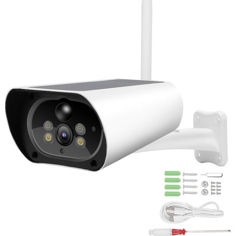Caméra solaire WiFi 1080P double source lumineuse vision nocturne audio bidirectionnel IP66 étanche CCTV (1/5)