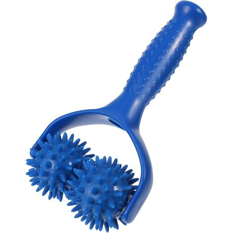 Rouleau de massage musculaire en PVC, bâtonnet de massage en mousse portable pour le dos, la nuque, les bras et les jambes (bleu)