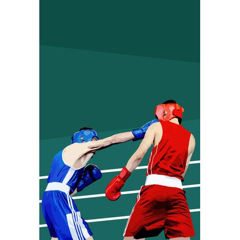 Tableau sur toile boxe 30x45 cm - Impression sur Toile Murale Décorative - Image imprimée en HD sur Toile - Toile sur Châssis en Bois FSC - Fabriqué en France (1/5)