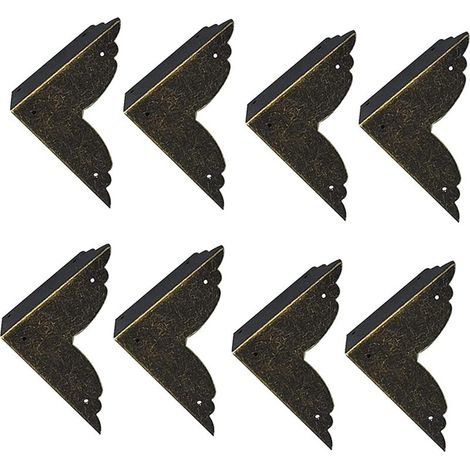 8 pièces Vintage Protecteur Décoratif d'angle en Fer protecteurs d'angle en métal pour Meubles De Protection d'angle (1/5)