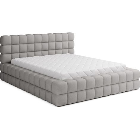Bett mit Bettkasten 180x200cm Grau