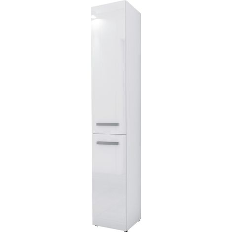 Colonne salle de bain, 2 portes, 140 × 30 × 30 cm, wengé (1/4)