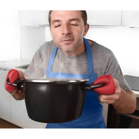 Gants de Four - Silicone Rouge - Résistant à la Chaleur - Antidérapants - 2pcs (1/4)