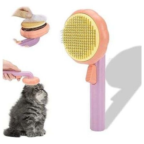 Lila, Hunde- und Katzenbürste, selbstreinigende Bürste gegen abgestorbene Haare für Katzen und Hunde, geeignet für Hunde und Katzen mit kurzem und langem Haar FLITI